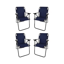 Bofigo 4 Adet Katlanır Sandalye Kamp Sandalyesi Balkon Sandalyesi Katlanabilir Piknik ve Bahçe Sandalyesi Lacivert