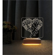 Aşkın Ateşi Tasarım 3d Led Masa Lambası Sevgililer Günü Hediyesi Led Lamba Doğum Gününe Hediye