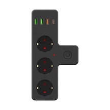 Termal Akım Korumalı 3'lü Duvar Priz Ve Usb Girişi
