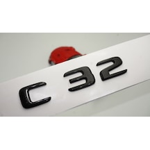 C 32 Bagaj Parlak Siyah ABS 3M 3D Yazı Logo