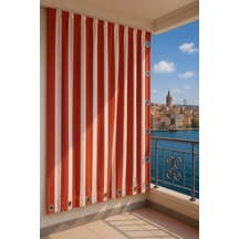 Gencer Home Balkon Perdesi Kuş Gözü Ölçü Seçenekli Kırmızı Kırmızı