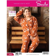 Sude P-200-205 Battal Gömlek Polar Kadın Pijama Takımı Çok Renkli