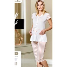 Flz 24-284 Yeni Sezon Hamile Lohusa Spor Kapri Pijama Takımı Somon