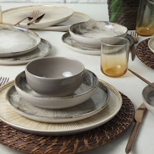 Keramika Brown Wave Yemek Takımı 24 Parça 6 Kişilik Kahverengi