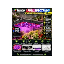 45w Full Spectrum Led Bitki Yetiştirme Lambası - 225 Led Kırmızı Mavi Işık 30.5x30.5 Cm Bitki Büyütme Paneli Fişli / Asma Teli Dahil Tak Çalıştır Set