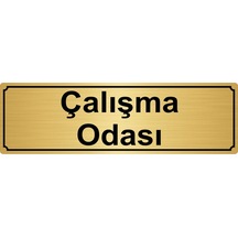 Çalışma Odası Yönlendirme Levhası 7Cmx20Cm Altın Renk Metal (425162610)