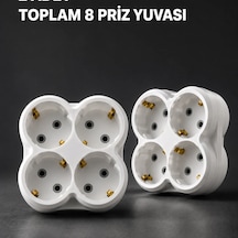 Duvar Tipi 4 Çıkışlı Priz Çoğaltıcı Kablosuz Kompakt Tasarım 2 Adet Diğer