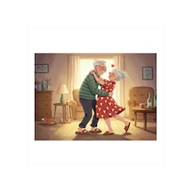 Romantik Yaşlı Çift Mdf Poster