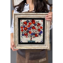 Oscar Stone Decor Çerçeveli Tablo Taş Duvar Dekoru 30 X 30 Cm Nar Ağacı/bereket Temsili Çok Renkli