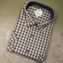 Eren Style Linen Keten Klasik %100 Cotton Kısa Kollu Terletmeyen Gömlek Sarı