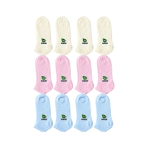 Kadın Bambu Dikişsiz Patik Çorap 12'li Paket - Yumuşak, Nefes Alan, Nem Emici Kısa Konç Günlük Çorap - Krem, Mavi, Pembe Beden: 36-40, Renk: Çok Renkli 12 Li