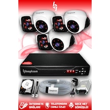 Bayicam 6 Kameralı Panda 3 İç Kamera Set 500 GB HDD Full HD Gece Görüşlü Güvenlik Kamerası Sistemi