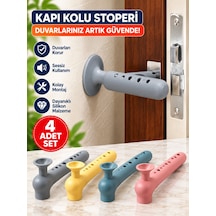 Mucit Home Kapı Koruma Seti 4 Adet Silikon Pencere Kapı Kolu Koruma Seti Duvar Çarpışma Önleyici