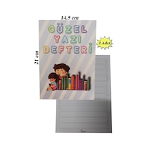 Güzel Yazı Defteri Küçük Boy 14,5x21 Cm 24 Yaprak 1 Adet Klavuzlu Standart Çizgili Yazı Defteri Dik Temel Harflerle 1. Sınıf