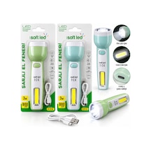 2ın1 Softled Şarjlı El Feneri Usb - Type-c Şarjlı 2w Led - 1w Cob Led K-0750 5671 Hemengoxgoitl Belirtilmemiş