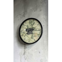 Metal Duvar Saati 60 Cm Model 6 Siyah