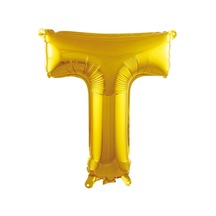 T Harfi 16 Inç Gold Renk Folyo Balon 36 Cm 6