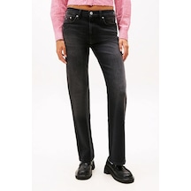 Kadın Orta Yüksel Bel Bootcut Fit Jean Pantolon - Siyah-10154 Islandblue