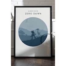 Horizon Zero Dawn Siyah Ahşap Çerçeveli Poster, Dekoratif Oyun Duvar Tablosu