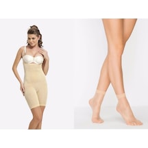 Bonbonetti Chocolate Baby & Kids Kadın Tüm Vücut Sıkı Tutucu Body Korse  Çorap Hediyeli Ürün Ten