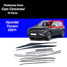 Hyundai Tucson Cam Çıtası Komple Set Çerçevesi Kromu Nikelajı 2021 Sonrası