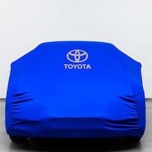 Toyota Uyumlu CAMRY 6 XV40 (2006-2011) Kumaş Logolu Oto Branda - Penye Örtü MAVİ