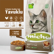 Micho Tavuklu Yetişkin Kedi Maması 15 KG