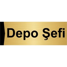 Depo Şefi 5x20cm Altın Renk Metal Yönlendirme Levhası
