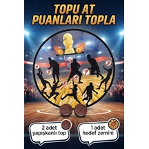 Yapışkanlı Hedef Zeminli Ve 2 Adet Basketbol Toplu Eğlenceli Hedef Ve Atış Oyunu Seti