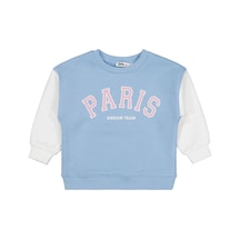 Civil Girls Paris Baskılı 2-5 Yaş Sweatshirt Mavi