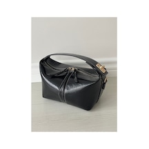 Nura Collection Siyah Kadın Deri Kilitli Gondol El Ve Omuz Çantası Siyah - 925521230 Siyah
