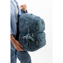 Baginn Kadın Sırt Çantası Hafif Kumaş Çok Cepli Kabin Boy Seyahat Çantası 43 30 Cm Unisex Okul Çantası Mavi