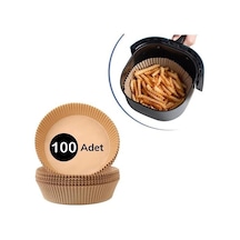 Buffer 100 Adet Air Fryer Pişirme Kağıdı Tek Kullanımlık Yağlı Kağıdı Yuvarlak Tabak Model