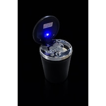 Led Işıklı Kapaklı Araç Küllüğü Koku Önleyici, Bardaklık Uyumlu, Kaymaz Taban