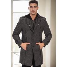 Plt9334 Dewberry Erkek Palto-desenli Gri Desenli Gri