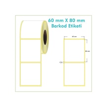60mm 80mm Dikey Eko Termal Barkod Etiketi 500 Sarım
