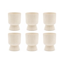 So-ltsa01 Lotus Ayaklı Plastik Vazo Çiçek Saksı 1.8 Litre No:1 Kum Beji 6 Adet