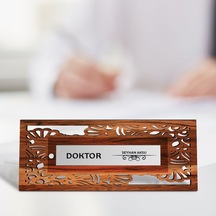 Kişiye Özel Mesleki Doktor Ahşap Masa İsimliği model L7