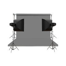 Hs Stüdyo Teknik 270x580cm Gri Taşınabilir Kumaş Fon Perdesi