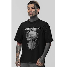 Lamb Of God Rock Metal Müzik Grubu Baskılı Unisex Oversize Tişört Siyah