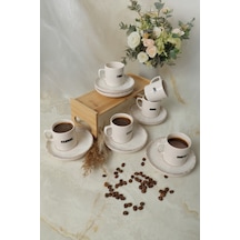 Deep Collection Mottolu Nordic Kahve Takımı 12 Parça 6 Kişilik