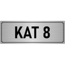 Metal Yönlendirme Levhası, Departman Kapı İsimliği Kat 8 7x20 cm Gümüş Renk