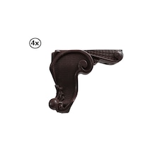 Lükens Oymalı Mobilya Ayağı Kahverengi 12 Cm X 4 Adet Kahverengi