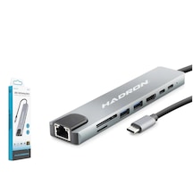 Hadron Hdx7841 Type-c Hdtv Combo Hdmi 4k 30hz + 2 Type-c + 2 Usb3.0 + Lan + Sd + Tf 8ın1 Gri