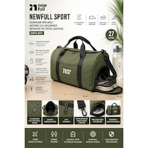 Newfull Sport Ayakkabı Bölmeli Astarlı Su Geçirmez Seyahat Ve Spor Çantası-orta Boy Haki