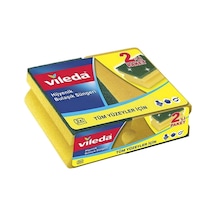 Vileda Oluklu Hijyenik Bulaşık Süngeri 2 Adet Sarı