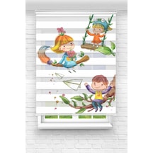 Perdeoutlet38 Baskılı Renkli Sevimli Çocuklar Dijital Baskılı Zebra Perde-cocuk Odası-stor Perde Model:pz-2569 Çok Renkli