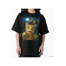 Flood Of Style Komik Kedi Selfie Bigfoot Sasquatch T-shirt Erkekler Kadınlar Için % 100% Pamuk T Shirt Kısa Siyah