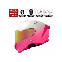 Motosiklet Kaskı Women Full Face Güneş Vizörlü Kadın Motorcu Kask Sweet Çok Renkli