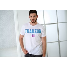 Alpşan Ticaret 61 Trabzon Temalı Karadeniz Baskılı T-shirt Beyaz